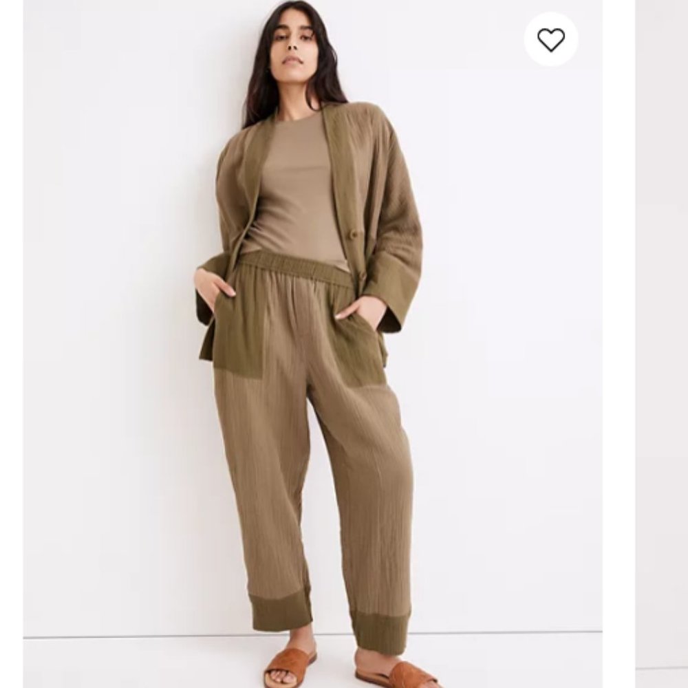 Madewell XS Lightspun Pull-On Balloon Pants in Colorblock